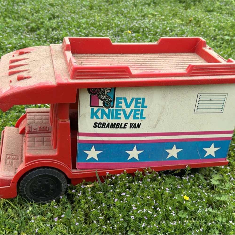 Vintage Scramble Van - Red and Blue Toy Truck
